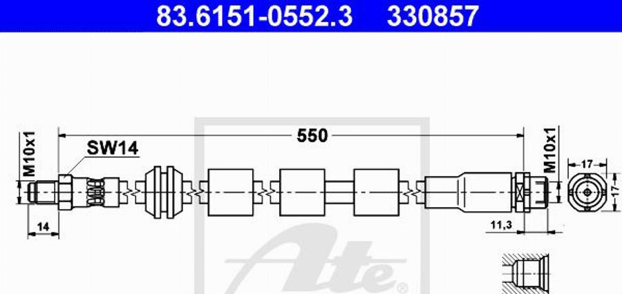 ATE 330857 - Flexible de frein cwaw.fr