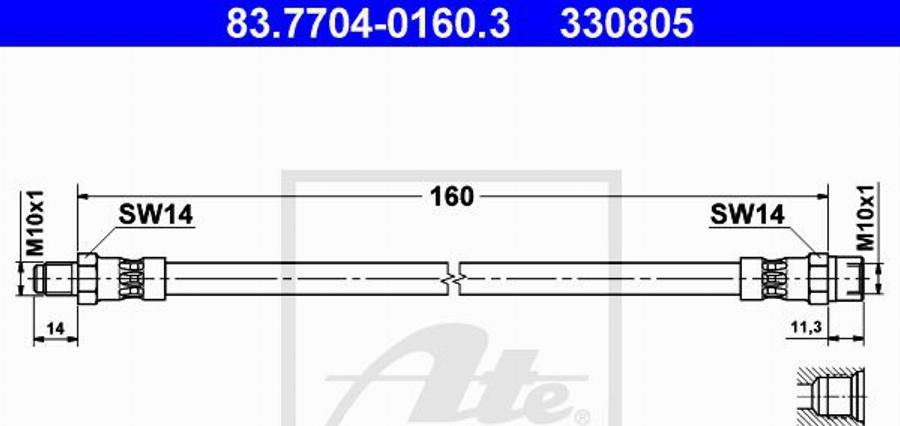 ATE 330805 - Flexible de frein cwaw.fr