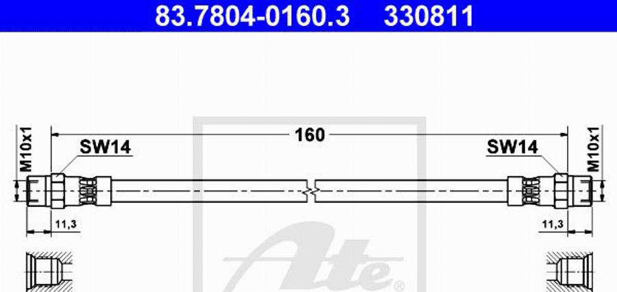 ATE 330811 - Flexible de frein cwaw.fr