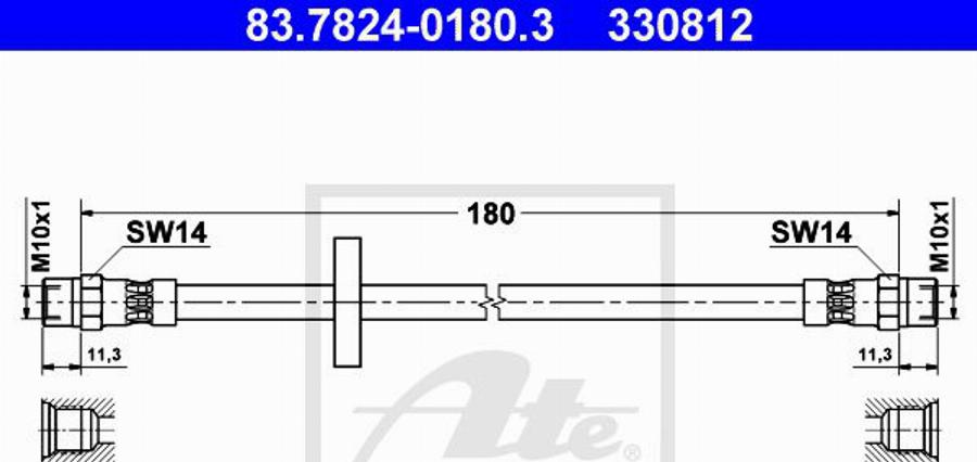 ATE 330812 - Flexible de frein cwaw.fr