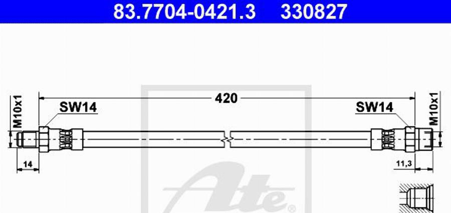 ATE 330827 - Flexible de frein cwaw.fr