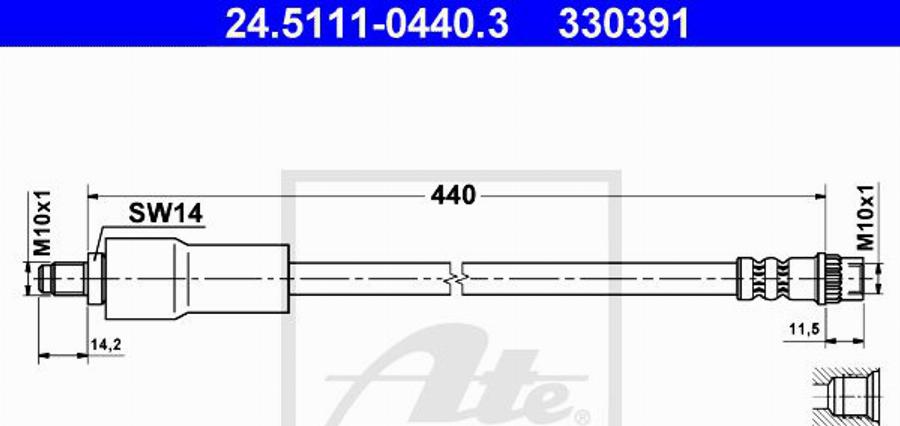 ATE 330391 - Flexible de frein cwaw.fr