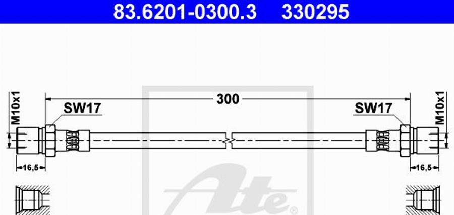 ATE 330295 - Flexible de frein cwaw.fr