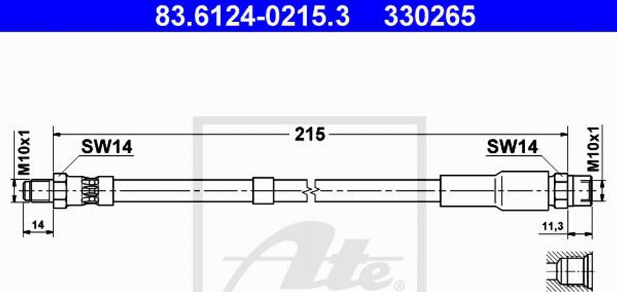 ATE 330265 - Flexible de frein cwaw.fr