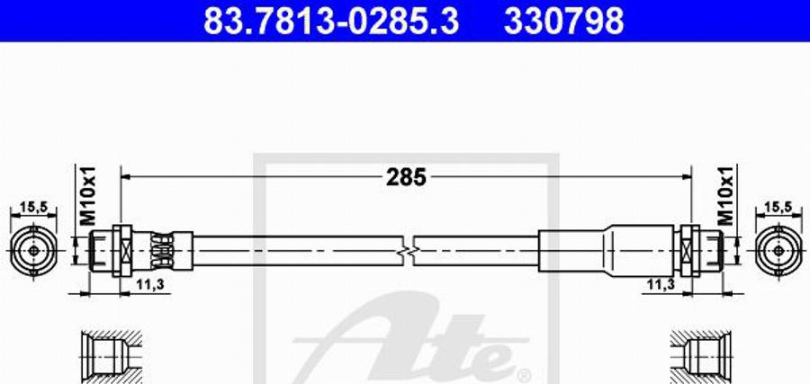 ATE 330798 - Flexible de frein cwaw.fr