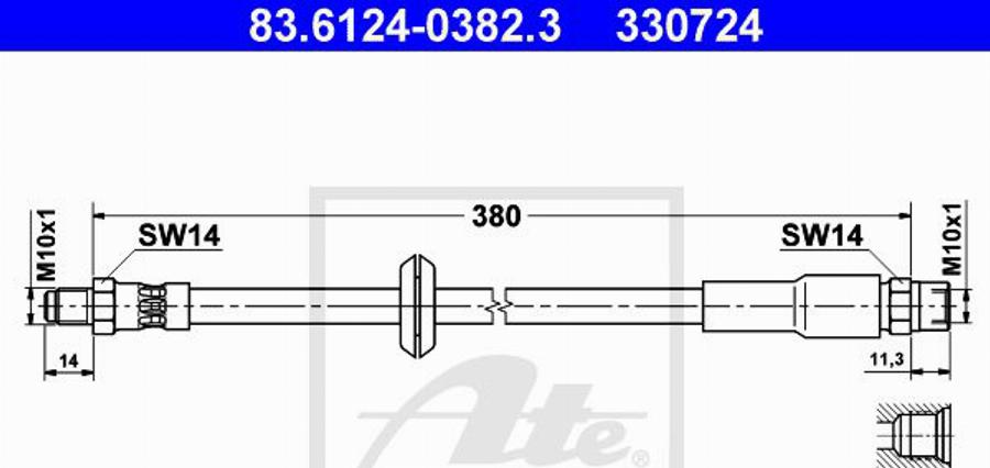 ATE 330724 - Flexible de frein cwaw.fr