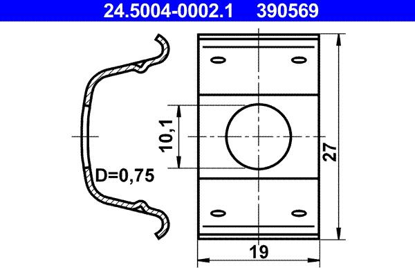 ATE 24.5004-0002.1 - Support, flexible de frein cwaw.fr