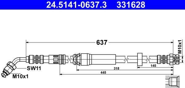 ATE 24.5141-0637.3 - Flexible de frein cwaw.fr