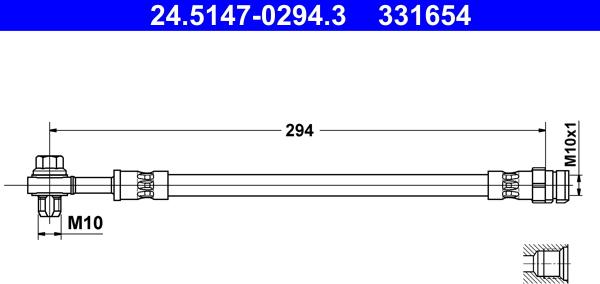 ATE 24.5147-0294.3 - Flexible de frein cwaw.fr