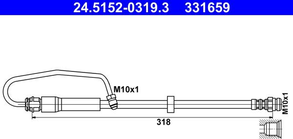 ATE 24.5152-0319.3 - Flexible de frein cwaw.fr