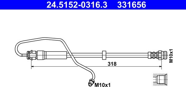 ATE 24.5152-0316.3 - Flexible de frein cwaw.fr