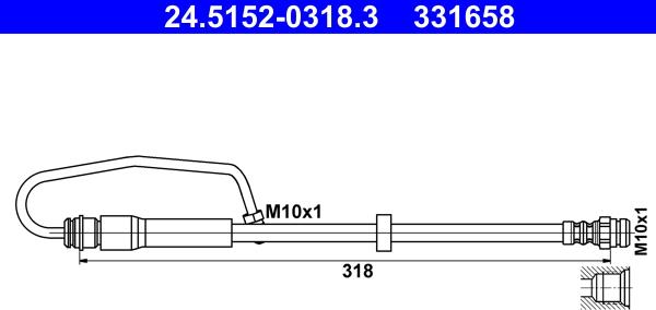 ATE 24.5152-0318.3 - Flexible de frein cwaw.fr