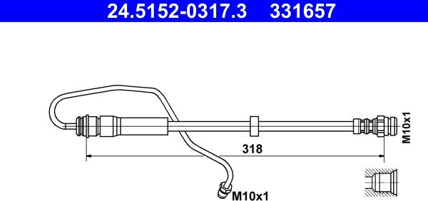 ATE 24.5152-0317.3 - Flexible de frein cwaw.fr