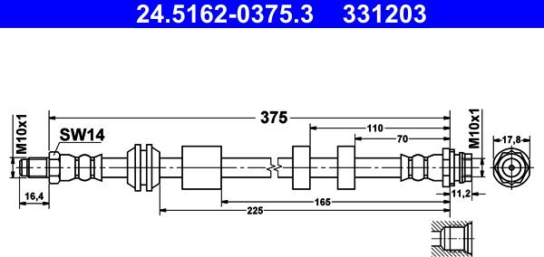 ATE 24.5162-0375.3 - Flexible de frein cwaw.fr