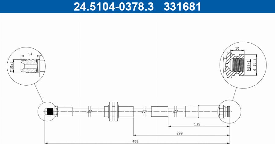 ATE 24.5104-0378.3 - Flexible de frein cwaw.fr