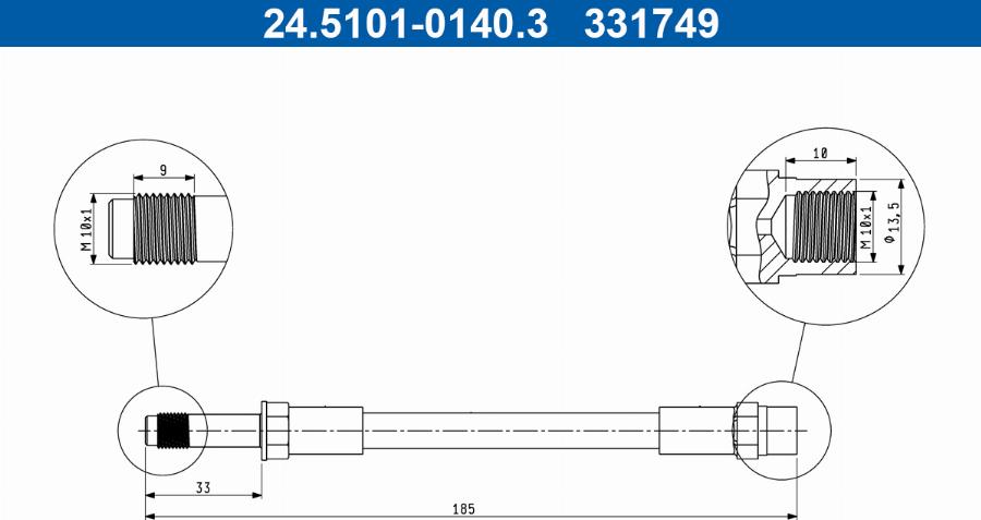 ATE 24.5101-0140.3 - Flexible de frein cwaw.fr