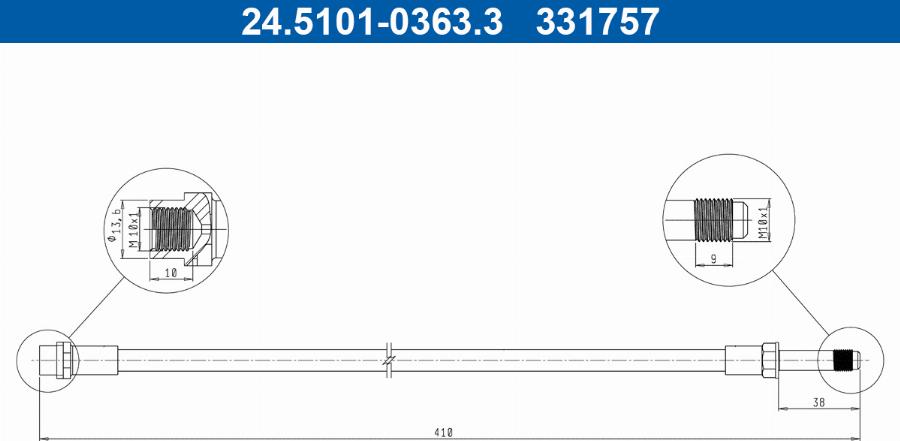 ATE 24.5101-0363.3 - Flexible de frein cwaw.fr