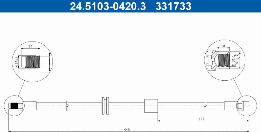 ATE 24.5103-0420.3 - Flexible de frein cwaw.fr