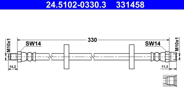 ATE 24.5102-0330.3 - Flexible de frein cwaw.fr