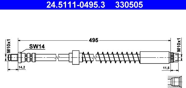 ATE 24.5111-0495.3 - Flexible de frein cwaw.fr