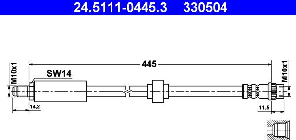 ATE 24.5111-0445.3 - Flexible de frein cwaw.fr