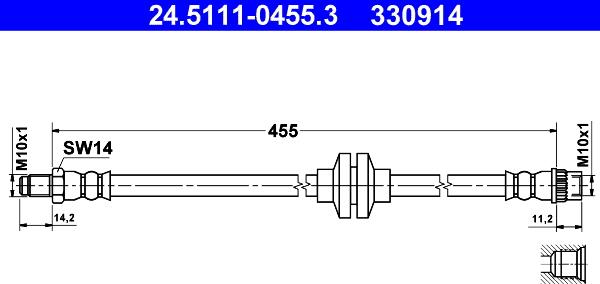 ATE 24.5111-0455.3 - Flexible de frein cwaw.fr