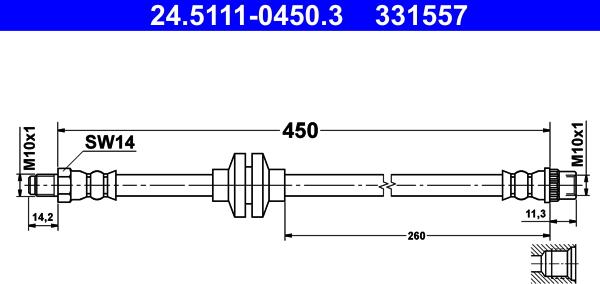 ATE 24.5111-0450.3 - Flexible de frein cwaw.fr