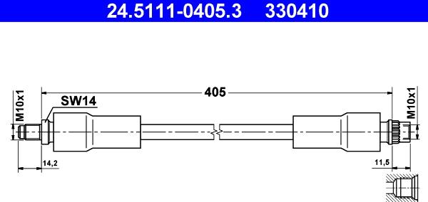 ATE 24.5111-0405.3 - Flexible de frein cwaw.fr