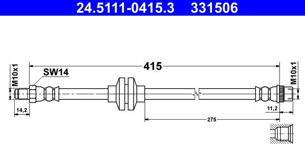 ATE 24.5111-0415.3 - Flexible de frein cwaw.fr