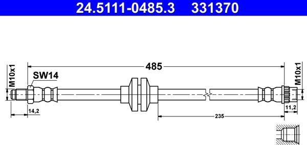 ATE 24.5111-0485.3 - Flexible de frein cwaw.fr