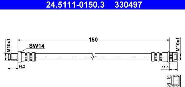 ATE 24.5111-0150.3 - Flexible de frein cwaw.fr