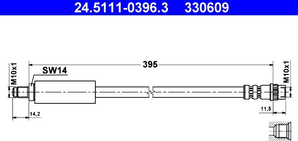 ATE 24.5111-0396.3 - Flexible de frein cwaw.fr