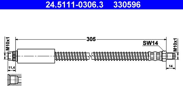 ATE 24.5111-0306.3 - Flexible de frein cwaw.fr