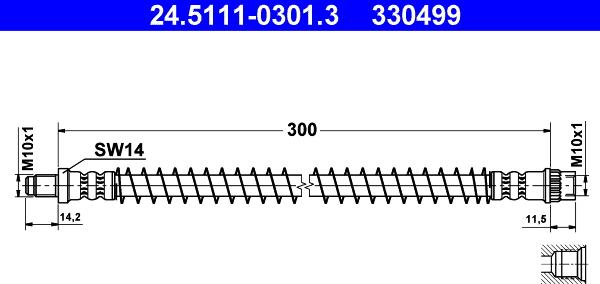 ATE 24.5111-0301.3 - Flexible de frein cwaw.fr