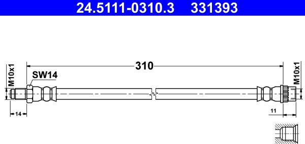 ATE 24.5111-0310.3 - Flexible de frein cwaw.fr