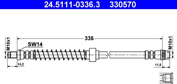 ATE 24.5111-0336.3 - Flexible de frein cwaw.fr