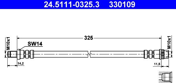 ATE 24.5111-0325.3 - Flexible de frein cwaw.fr