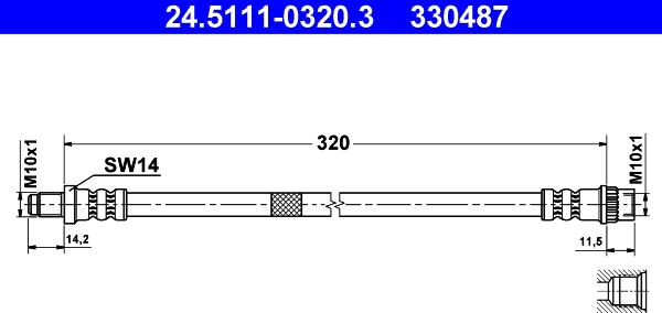 ATE 24.5111-0320.3 - Flexible de frein cwaw.fr