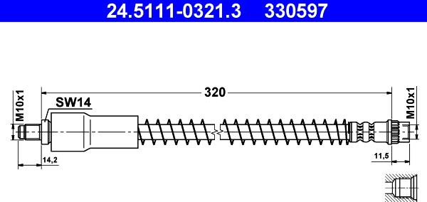 ATE 24.5111-0321.3 - Flexible de frein cwaw.fr