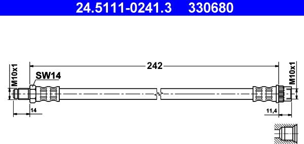 ATE 24.5111-0241.3 - Flexible de frein cwaw.fr