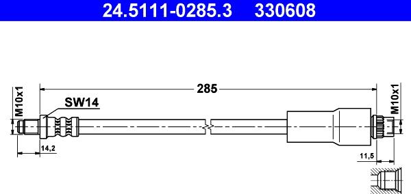 ATE 24.5111-0285.3 - Flexible de frein cwaw.fr