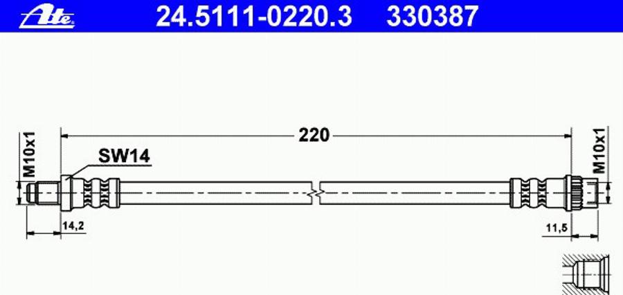 ATE 24 5111 0220 3 - Flexible de frein cwaw.fr