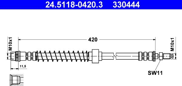 ATE 24.5118-0420.3 - Flexible de frein cwaw.fr