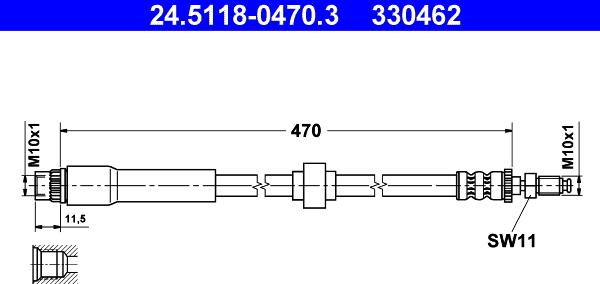 ATE 24.5118-0470.3 - Flexible de frein cwaw.fr