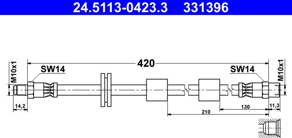 ATE 24.5113-0423.3 - Flexible de frein cwaw.fr