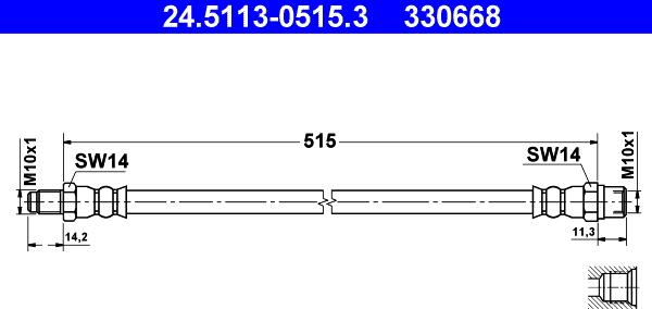 ATE 24.5113-0515.3 - Flexible de frein cwaw.fr