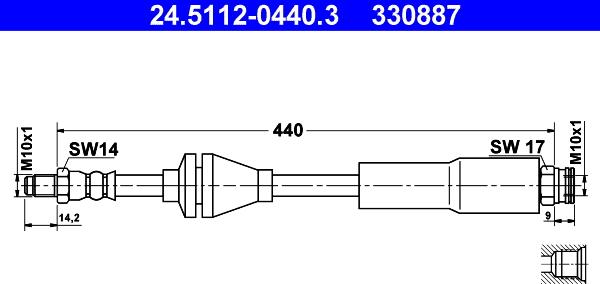 ATE 24.5112-0440.3 - Flexible de frein cwaw.fr