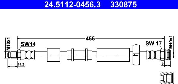 ATE 24.5112-0456.3 - Flexible de frein cwaw.fr