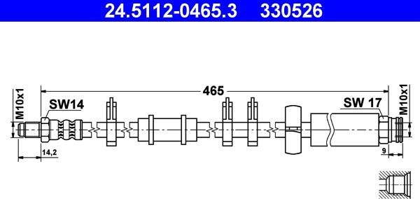 ATE 24.5112-0465.3 - Flexible de frein cwaw.fr