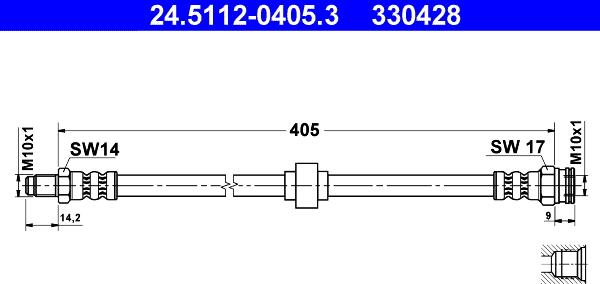 ATE 24.5112-0405.3 - Flexible de frein cwaw.fr